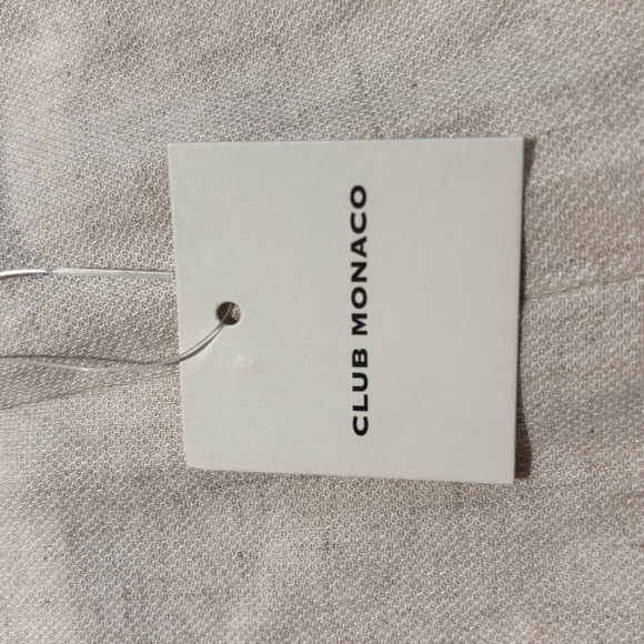 CLUB MONACO Sz 10 Open Back Jumpsuit Linen Cotton Tencel Blend Wide Leg NEW Ecru - Picture 10 of 16